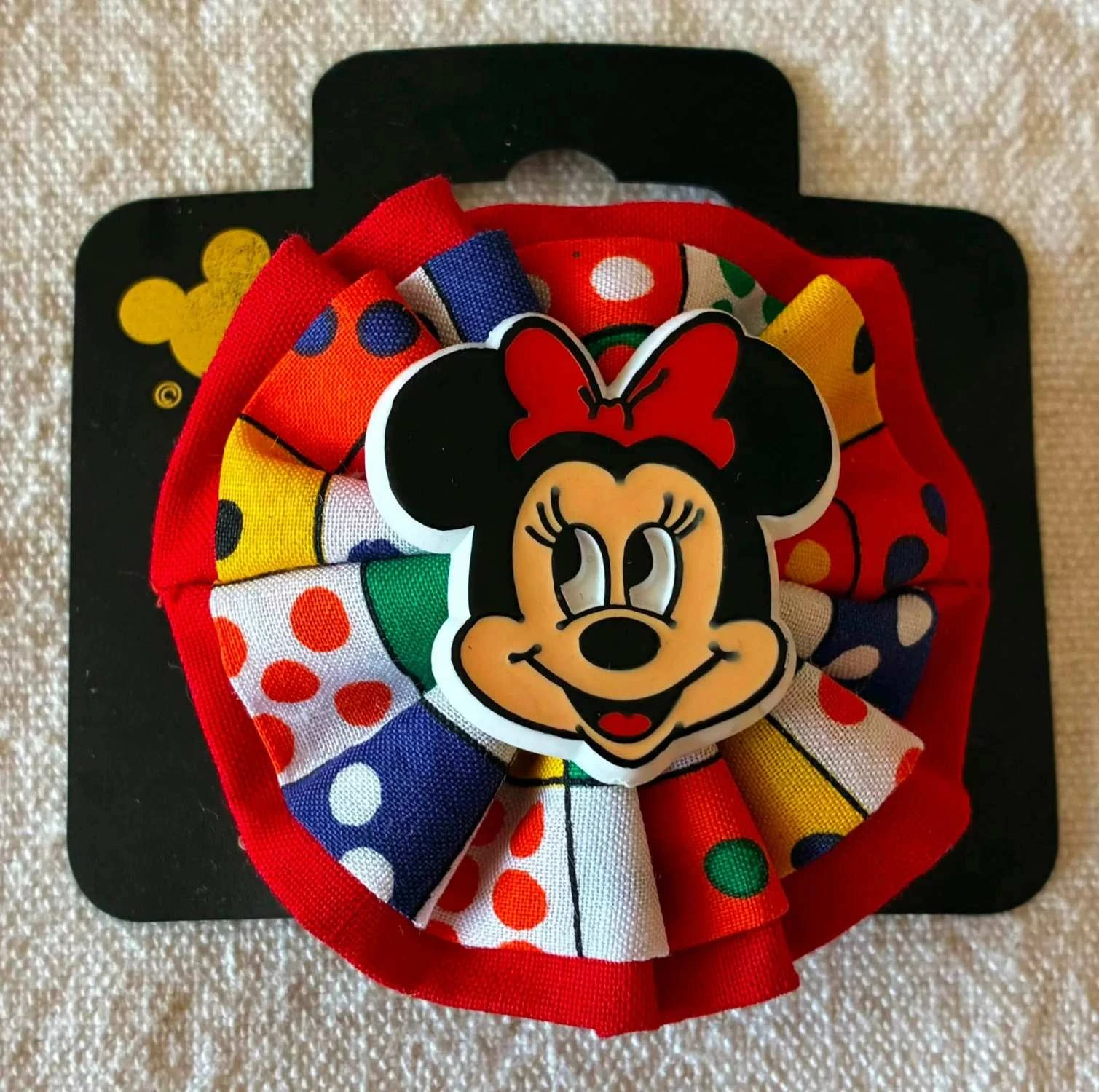 Vintage Disney Minnie Mouse Hair Clip Bow on Original Card 80s 90s Deadstock